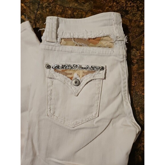 miss me capri size 29 Oyster Color Distressed Camo Bling (J6) - Picture 5 of 11